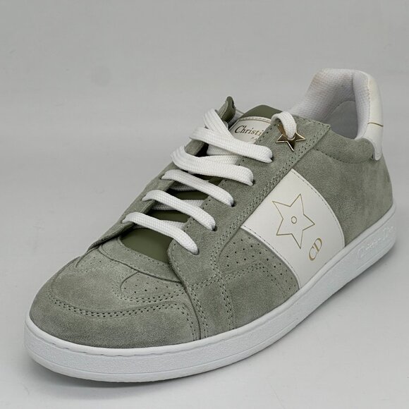 DIOR Star Lace Up Low Top Suede Leather Sneakers Trainers Pastel Peyote - Picture 6 of 16